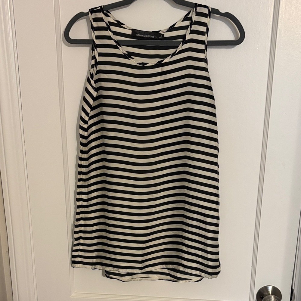 Striped Black and White Tank Top